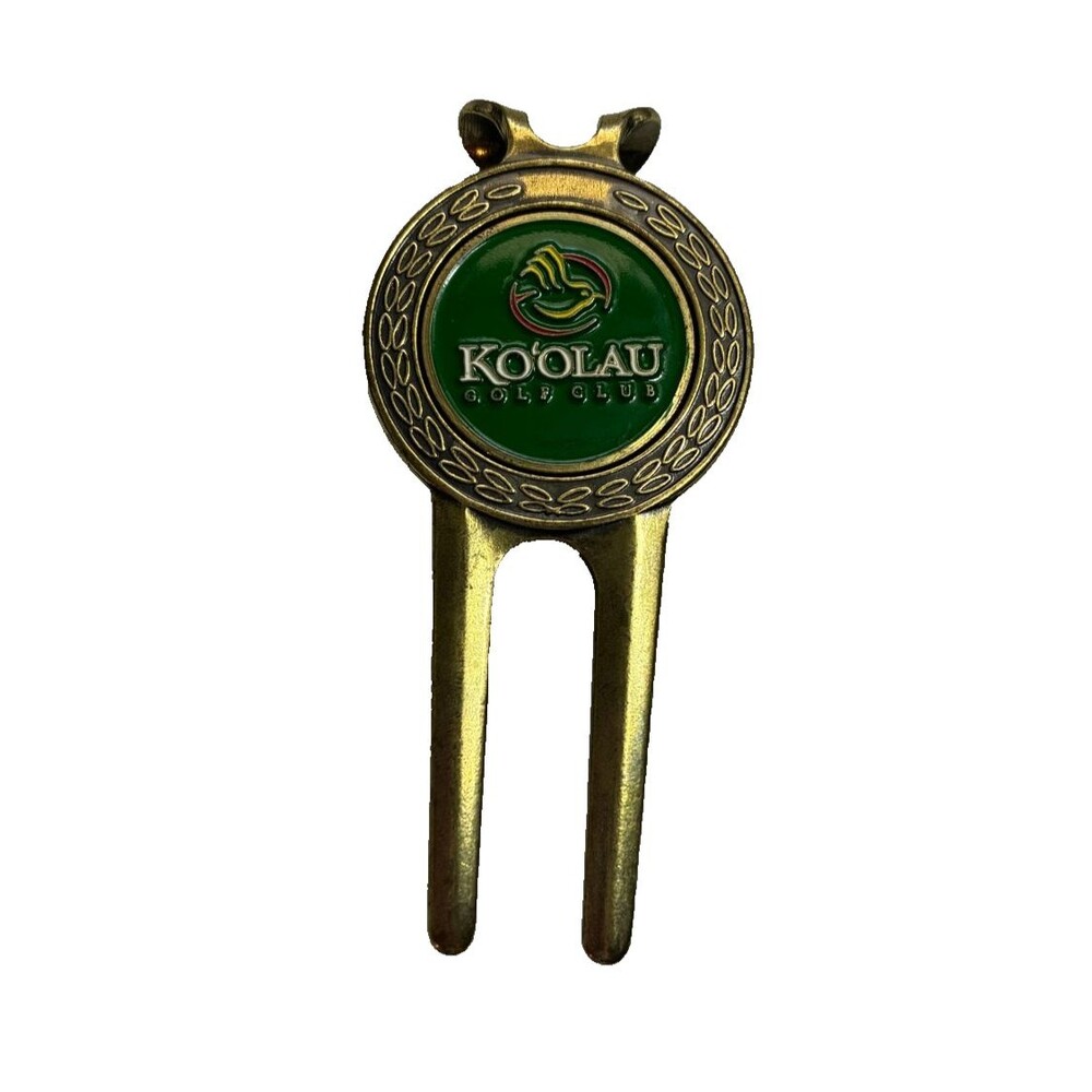 Vintage Ko'Olau Golf Club Oahu Hawaii Divot Tool and Magnetic Coin Ball Marker